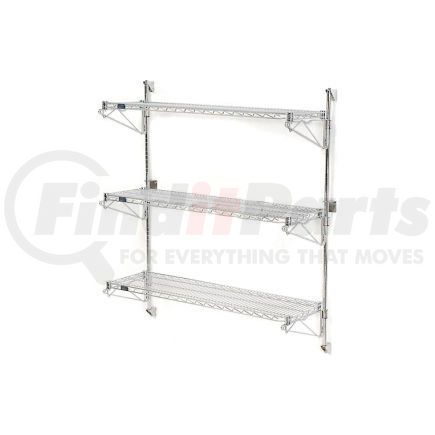 B1137074GZ by GLOBAL INDUSTRIAL - Nexel&#174; Poly-Green&#174; Wall Mount Wire Shelving - 54"W x 18"D x 54"H 3-Shelf Starter