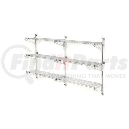 B1137086GZ by GLOBAL INDUSTRIAL - Nexel&#174; Poly-Green&#174; Wall Mount Wire Shelving - 54"W x 18"D x 54"H 3-Shelf Add-On