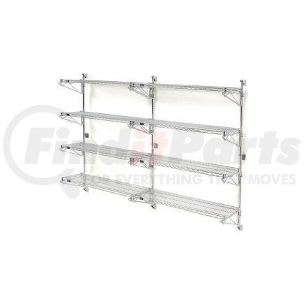 B1137161GZ by GLOBAL INDUSTRIAL - Nexel&#174; Poly-Green&#174; Wall Mount Wire Shelving - 36"W x 24"D x 63"H 4-Shelf Add-On