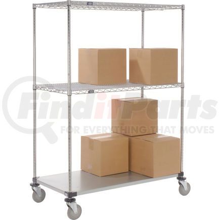 251281 by GLOBAL INDUSTRIAL - Nexel&#174; Open Sided Wire Exchange Truck 2 Wire, 1 Galvanized Shelf 800 Lb Cap