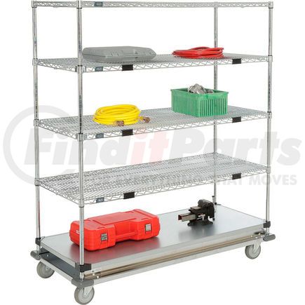 558826A by GLOBAL INDUSTRIAL - Nexel&#174; Open Sided Wire Stock Picker Truck 4 Wire 1 Galvanized Shelf 1000 Lb Cap