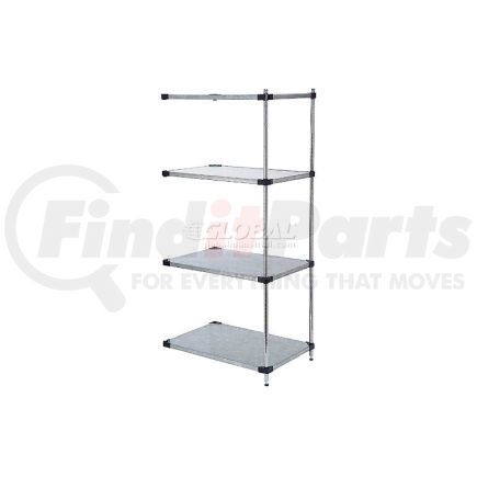 189944 by GLOBAL INDUSTRIAL - Nexel&#174; 4 Tier Shelving Add-On Unit, Solid Galvanized Steel, 36"Wx24"Dx74"H