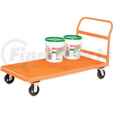 241870 by GLOBAL INDUSTRIAL - Global Industrial&#153; Steel Grating Deck Depot Flatbed Platform Truck 4 Wheels 60x30 2000 Lb. Cap.