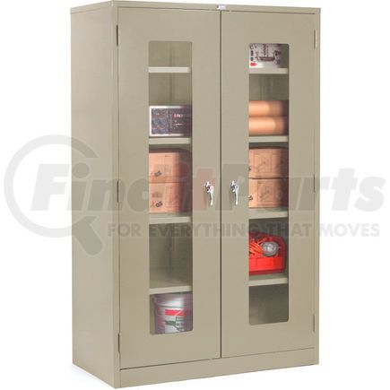 237614TN by GLOBAL INDUSTRIAL - Global Industrial&#8482; Clear View Storage Cabinet Easy Assembly 36x18x78 - Tan