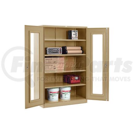 237615TN by GLOBAL INDUSTRIAL - Global Industrial&#8482; Clear View Storage Cabinet Easy Assembly 48x24x78 - Tan