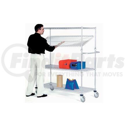 580561AB by GLOBAL INDUSTRIAL - Nexel&#174; E-Z Adjust Wire Shelf Truck With Brakes, 72" x 18" x 69", 1200 Lb. Capacity