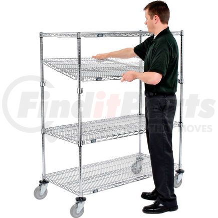 580555A by GLOBAL INDUSTRIAL - Nexel&#174; E-Z Adjust Wire Shelf Truck 48x24x60 1200 Pound Capacity