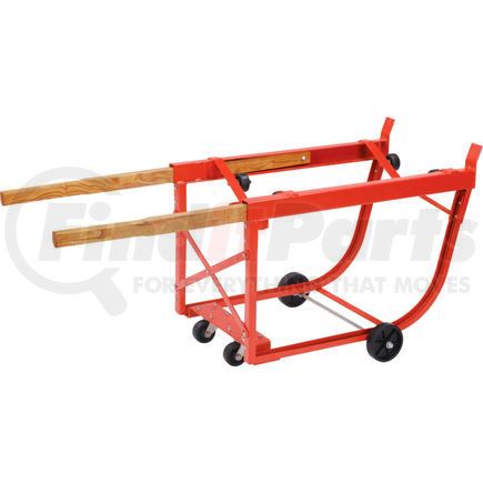 482132 by GLOBAL INDUSTRIAL - Global Industrial&#8482; Heavy Duty Rotating Drum Cradle with Wood Handles & Polyolefin Wheels