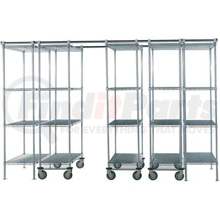 795979 by GLOBAL INDUSTRIAL - Space-Trac 5 Unit Storage Shelving Chrome 48"W x 21"D x74"H - 12 ft.