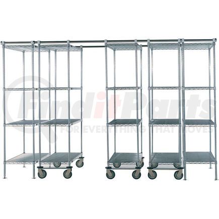 795978 by GLOBAL INDUSTRIAL - Space-Trac 5 Unit Storage Shelving Chrome 36"W x 21"D x 74"H - 12 ft.