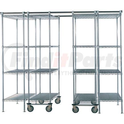 795982 by GLOBAL INDUSTRIAL - Space-Trac 6 Unit Storage Shelving Chrome 36"W x 18"D x 86"H - 12 ft.