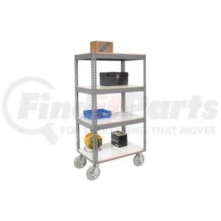 330418 by GLOBAL INDUSTRIAL - Global Industrial&#153; Easy Adj. Boltless 4 Shelf Truck 36x24, Laminate Shelves, Pneumatic Casters