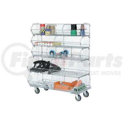 339023 by GLOBAL INDUSTRIAL - Global Industrial&#153; Modular Wire Stacking Bin Basket Rack, 48"W x 20"D x 48"H, 5 Wire Bins