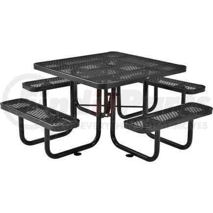 277151BK by GLOBAL INDUSTRIAL - Global Industrial&#153; 46" Square Outdoor Steel Picnic Table, Expanded Metal, Black