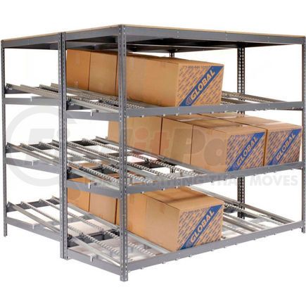 235392 by GLOBAL INDUSTRIAL - Global Industrial&#8482; Carton Flow Shelving Double Depth 4 LEVEL 96"W x 72"D x 84"H