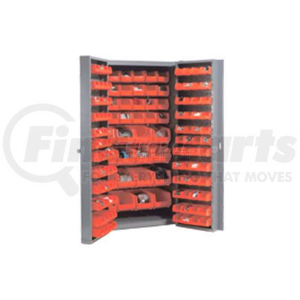 603401RD by GLOBAL INDUSTRIAL - Global Industrial&#153; Bin Cabinet Deep Door - 136 Red Bins, 16Ga. Assembled Cabinet 38 x 24 x 72