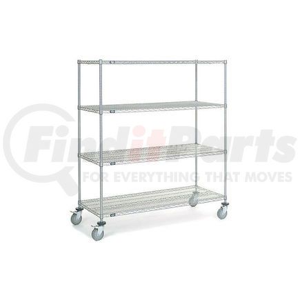 168220B by GLOBAL INDUSTRIAL - Nexel&#174; Chrome Wire Shelf Truck 60x24x69 1200 Pound Capacity with Brakes