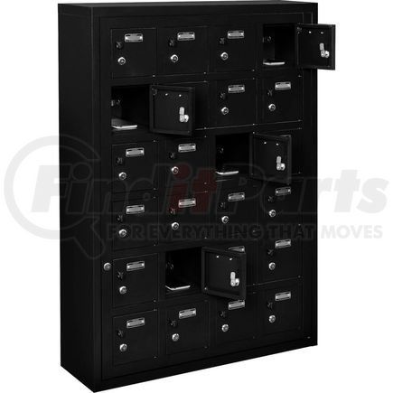 493332BK by GLOBAL INDUSTRIAL - Global Industrial&#153; 24 Door Device Locker W/Lock&Hasp,32-1/8"Wx10-1/8"Dx46-11/16"H,Blk,Assembled