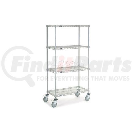 168214B by GLOBAL INDUSTRIAL - Nexel&#174; Chrome Wire Shelf Truck 36x18x69 1200 Pound Capacity with Brakes