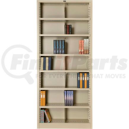 277442PY by GLOBAL INDUSTRIAL - Interion&#174; All Steel Bookcase 36" W x 12" D x 84" H Putty 7 Openings