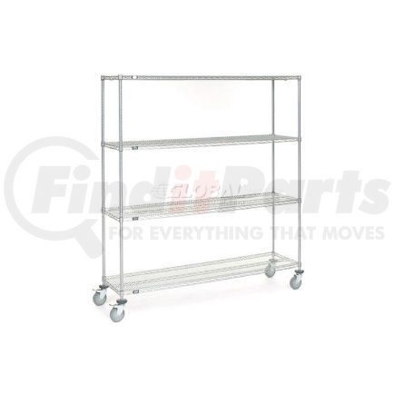 168225B by GLOBAL INDUSTRIAL - Nexel&#174; Chrome Wire Shelf Truck 72x18x80 1200 Pound Capacity with Brakes