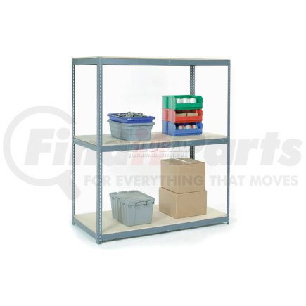 601769 by GLOBAL INDUSTRIAL - Wide Span Rack 96"W x 48"D x 60"H With 3 Shelves Wood Deck 800 Lb Capacity Per Level - Gray