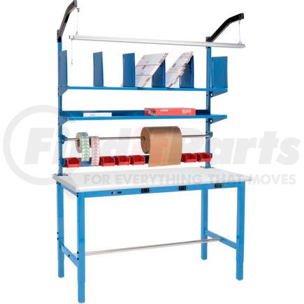 412455B by GLOBAL INDUSTRIAL - Electric Packing Workbench Plastic Safety Edge - 72 x 36 with Riser Kit