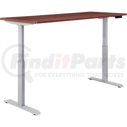 695780MHGY by GLOBAL INDUSTRIAL - Interion&#174; Electric Height Adjustable Table, 60"W x 30"D, Mahogany W/ Gray Base