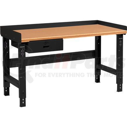 183984ABK by GLOBAL INDUSTRIAL - Global Industrial&#153; 60 x 30 Adj Height Workbench w/Drawer, Black- Shop Top Safety Edge Top