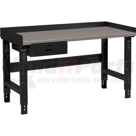 183152ABK by GLOBAL INDUSTRIAL - Global Industrial&#153; 60 x 30 Adj Height Workbench w/Drawer, Black- Steel Square Edge Top