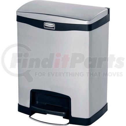 1901985* by RUBBERMAID - Rubbermaid&#174; Slim Jim&#174; Stainless Steel Step On Container, Front Step- 8 Gal, Black- 1901985