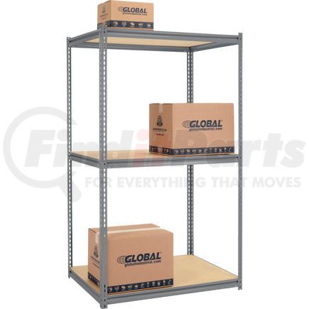 580927GY by GLOBAL INDUSTRIAL - Global Industrial&#153; High Cap. Starter Rack 48Wx36Dx96H 3 Levels Wood Deck 1500lb Per Shelf GRY