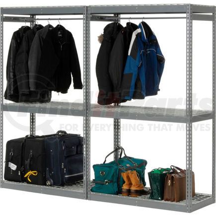 796546 by GLOBAL INDUSTRIAL - Global Industrial&#8482; Boltless Luggage Garment Double Rack - 96"W x 24"D x 84"H