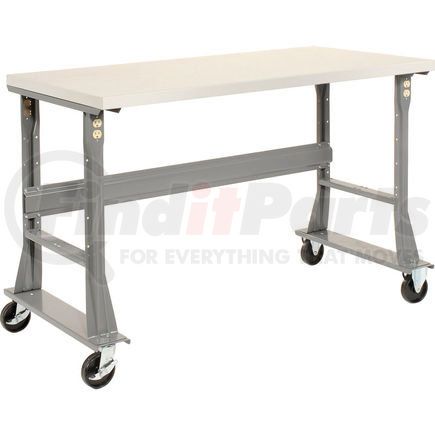 252384A by GLOBAL INDUSTRIAL - Global Industrial&#153; 60 x 30 Mobile Fixed Height Flared Leg Workbench - ESD Square Edge Gray