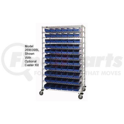 269054BL by GLOBAL INDUSTRIAL - Global Industrial&#153; Chrome Wire Shelving with 110 4"H Plastic Shelf Bins Blue, 72x18x74
