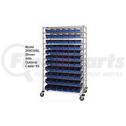 269040BL by GLOBAL INDUSTRIAL - Global Industrial&#153; Chrome Wire Shelving with 143 4"H Plastic Shelf Bins Blue, 60x14x74