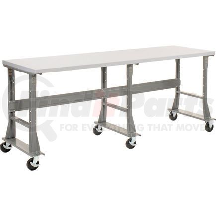 601430A by GLOBAL INDUSTRIAL - Global Industrial&#153; 96 x 36 Mobile Fixed Height Flared Leg Workbench - Laminate Square Edge Gray