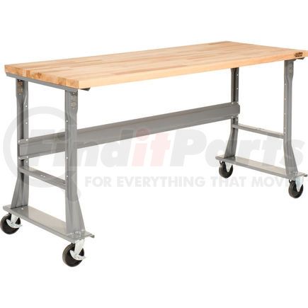 183427A by GLOBAL INDUSTRIAL - Global Industrial&#153; 48 x 30 Mobile Fixed Height Flared Leg Workbench - Maple Square Edge Gray