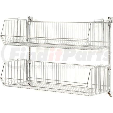 798308 by GLOBAL INDUSTRIAL - Wall Mount Basket Kit 36"W x 14"D x 9"H (2 Basket) Chrome