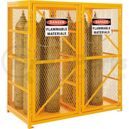 270255 by GLOBAL INDUSTRIAL - Global Industrial&#153; Cylinder Storage Cabinet DBL Door Vertical, 18 Cylinder Cap., Manual Close