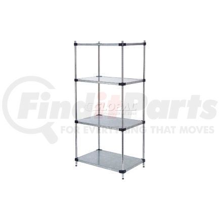 189957 by GLOBAL INDUSTRIAL - Nexel&#174; 4 Tier Shelving Starter Unit, Solid Galvanized Steel, 72"Wx24"Dx86"H