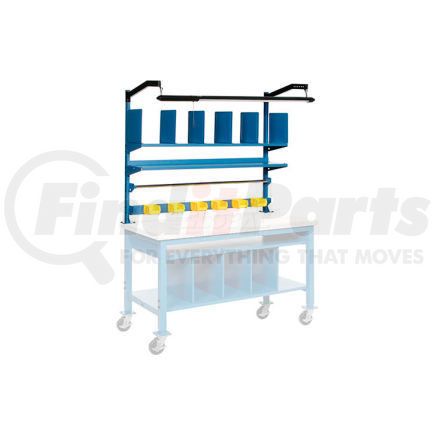 606972 by GLOBAL INDUSTRIAL - Global Industrial&#153; Upright Kit with Shelf, Dividers, Roll Bars & LED Light Kit 72 x 30 - Blue