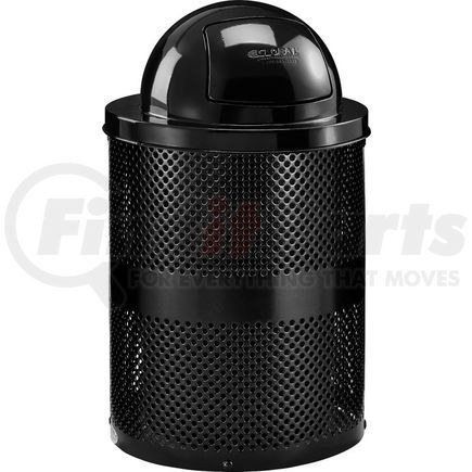 261949BK by GLOBAL INDUSTRIAL - Global Industrial&#153; Outdoor Perforated Steel Trash Can With Dome Lid, 36 Gallon, Black