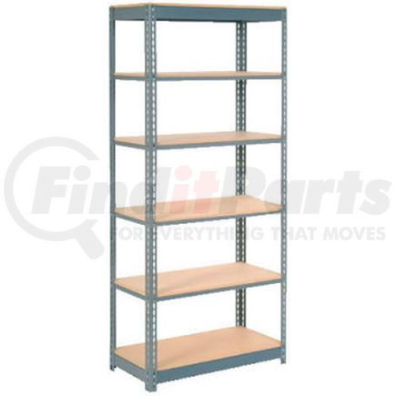 255496 by GLOBAL INDUSTRIAL - Global Industrial&#8482; Heavy Duty Shelving 36"W x 12"D x 84"H With 6 Shelves - Wood Deck - Gray