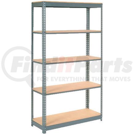 255429 by GLOBAL INDUSTRIAL - Global Industrial&#8482; Heavy Duty Shelving 48"W x 24"D x 60"H With 5 Shelves - Wood Deck - Gray