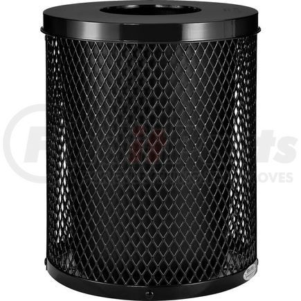 261924BK by GLOBAL INDUSTRIAL - Global Industrial&#153; Outdoor Diamond Steel Trash Can With Flat Lid, 36 Gallon, Black