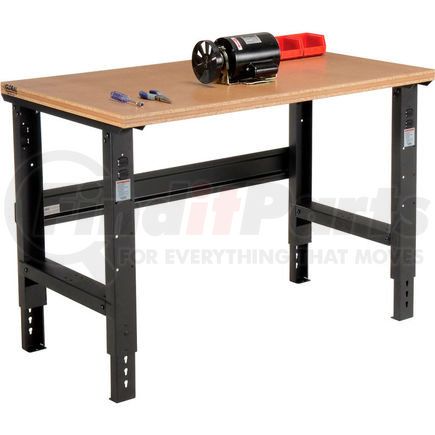 319073 by GLOBAL INDUSTRIAL - Global Industrial&#153; C-Channel Leg Adjustable Height Workbench, Shop Top Square Edge, 48" x 30"