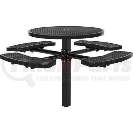 695292BK by GLOBAL INDUSTRIAL - Global Industrial&#153; 46" Round In-Ground Mount Outdoor Steel Picnic Table, Expanded Metal, Black