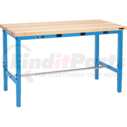 249187BBLA by GLOBAL INDUSTRIAL - Global Industrial&#153; 60 x 24 Adjustable Height Workbench - Power Apron, Maple Square Edge Blue