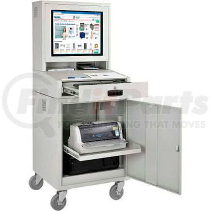 239115GYA by GLOBAL INDUSTRIAL - Global Industrial&#8482; Mobile Security LCD Computer Cabinet Enclosure, Gray, Assembled
